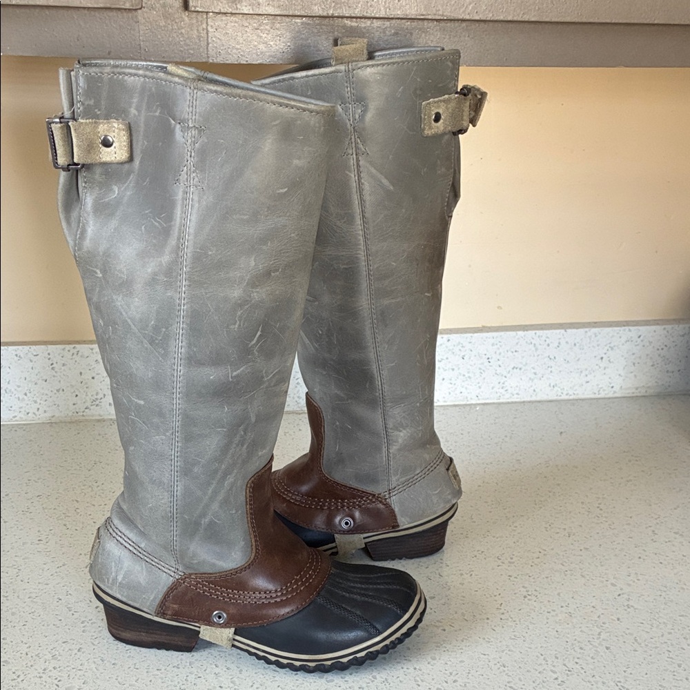Sorel Gray and Brown Winter Boots